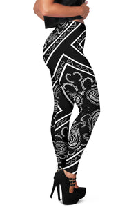 Women's Leggings - Black Total Bandana