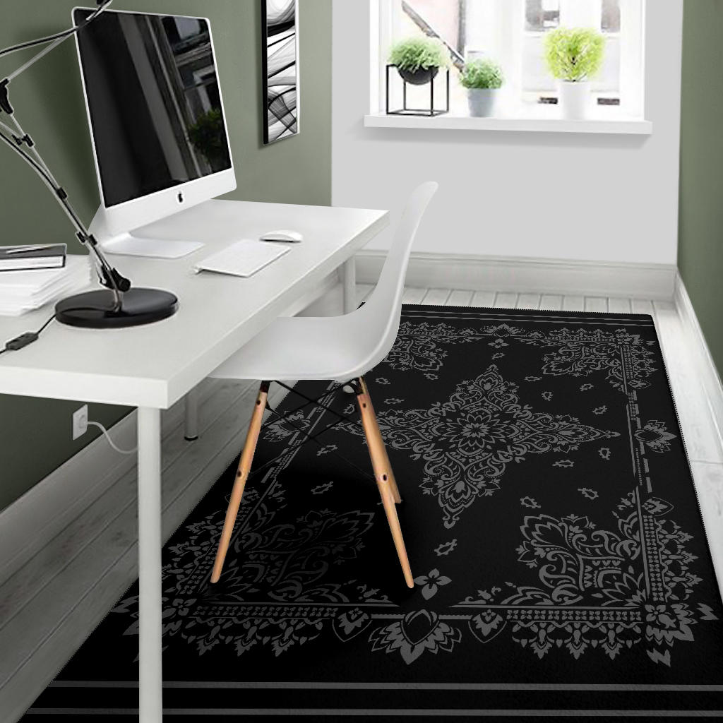 Area Rug Two - Gray on Black
