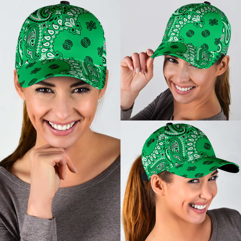Classic Cap 2 - Black on Green All Over Design