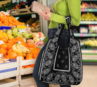 Grocery Bags - Black OG Bandana Grocery Bag 3 pack