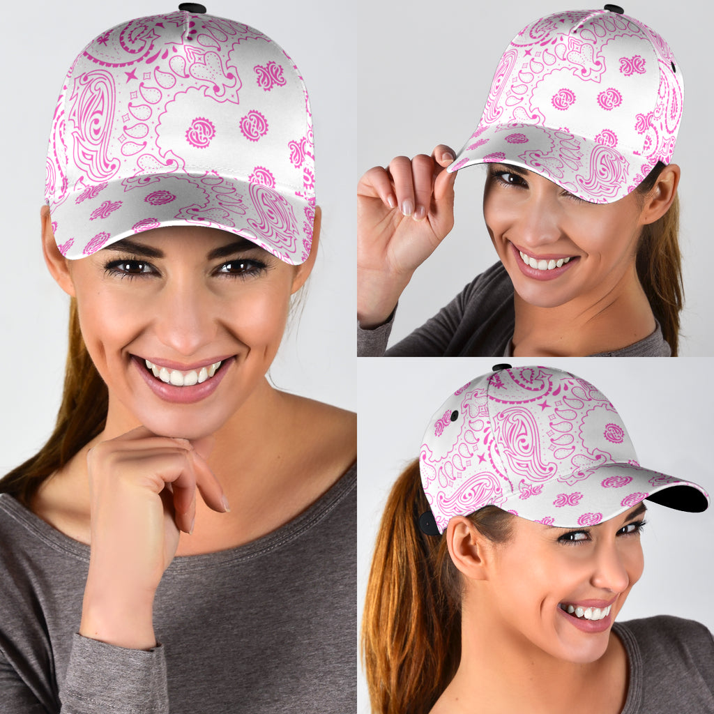 Classic Cap 2 - Pink on White All Over Design