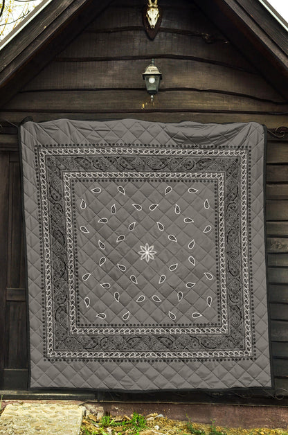 Quilt 4 Gray Black Bandana Quilt