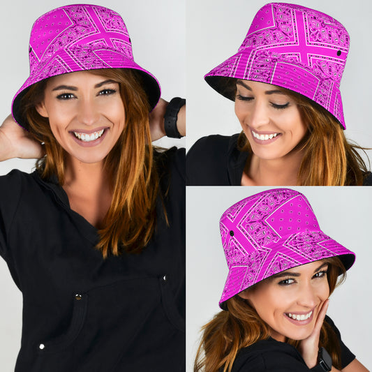 Abruptly Pink Bandana Bucket Hat