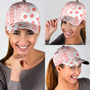 Classic Cap 2 - Red on White All Over Design