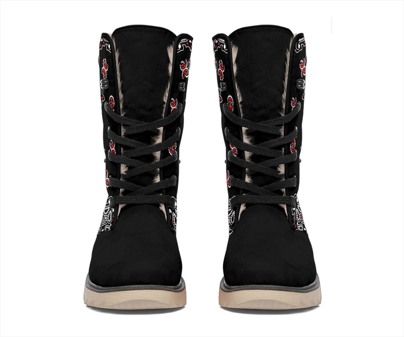 Women's Winter Boots - Black Bandana 3