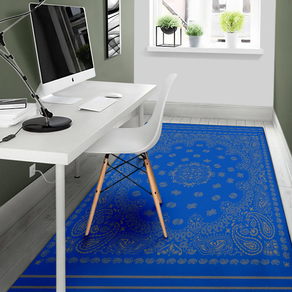 Area Rug 1 - Gray on Cobalt
