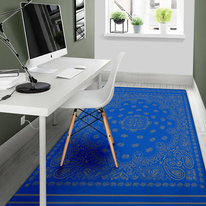 Area Rug 1 - Gray on Cobalt