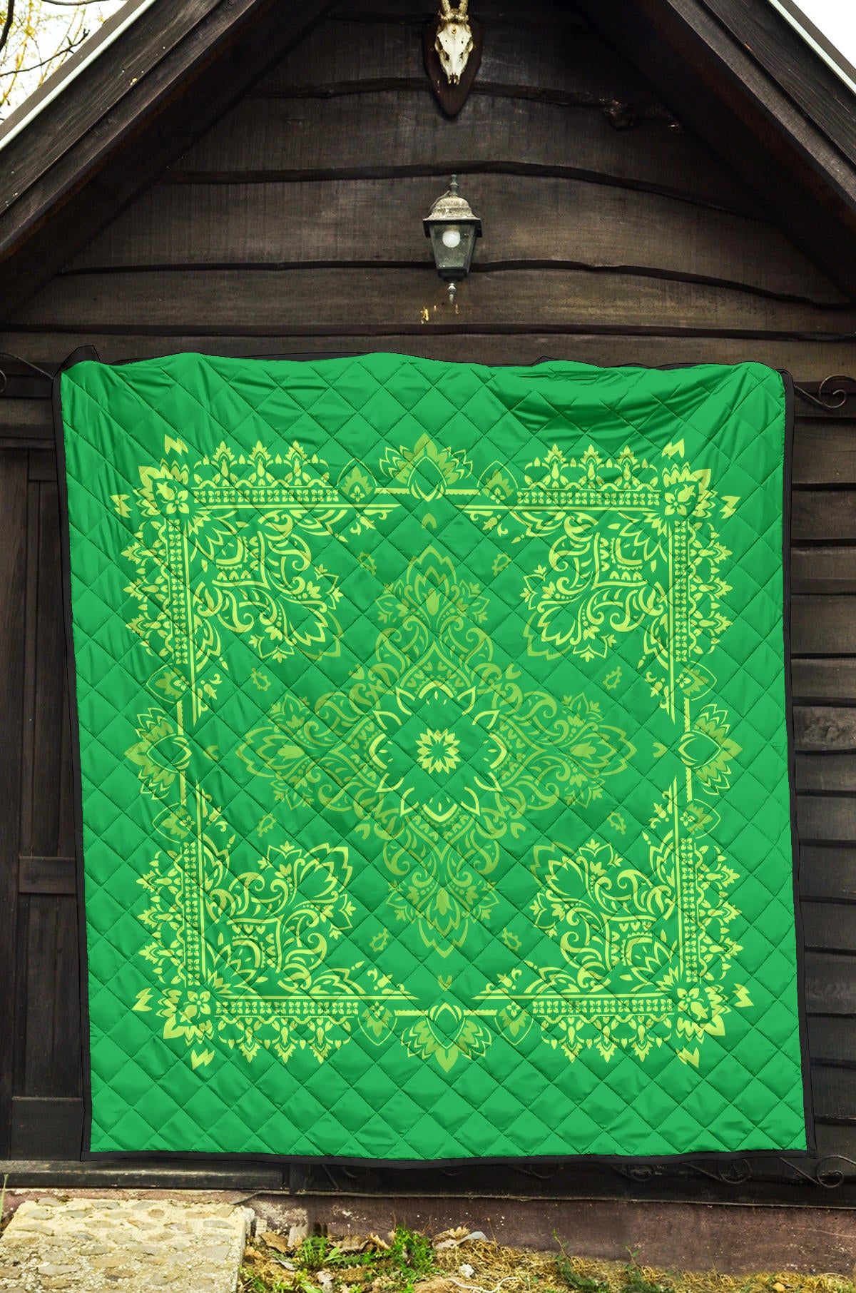 Quilt 3 Lime Green on Green Bandana Quilt