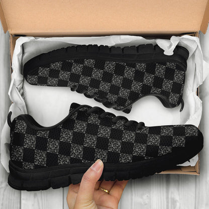Low Top Sneaker - Black on Black Checkerboard