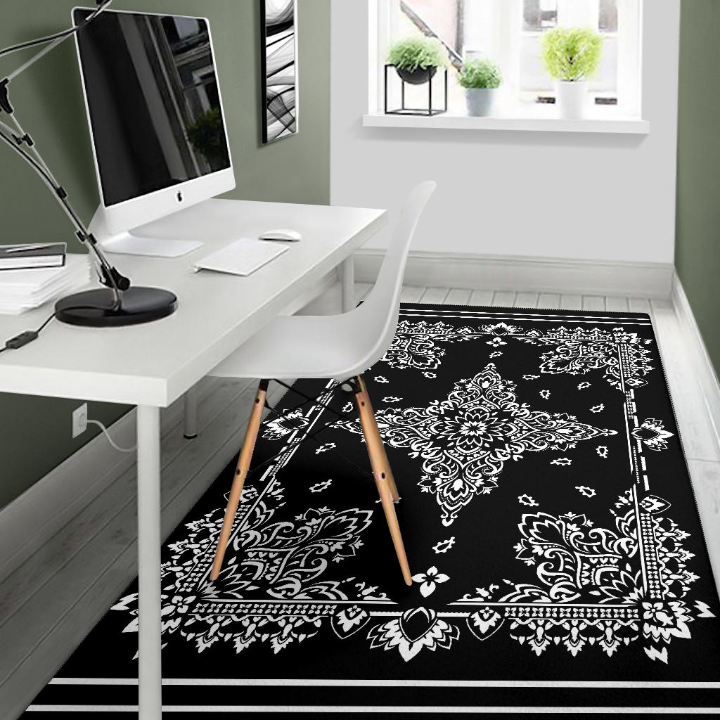 Area Rug Two - White on Black
