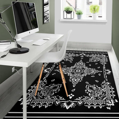 Area Rug Two - White on Black