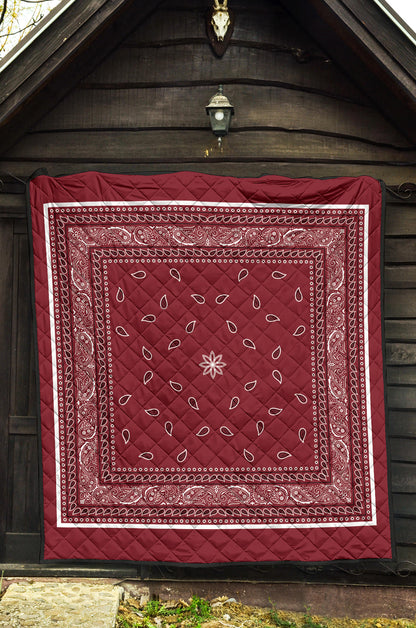 Quilt 4 Black White Maroon Bandana Quilt
