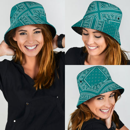 Teal Bandana Bucket Hat
