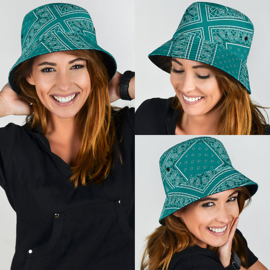 Teal Bandana Bucket Hat