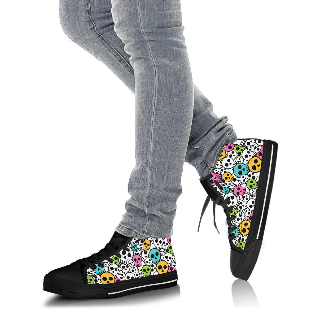 High Top Sneakers - Kawaii Style Skulls
