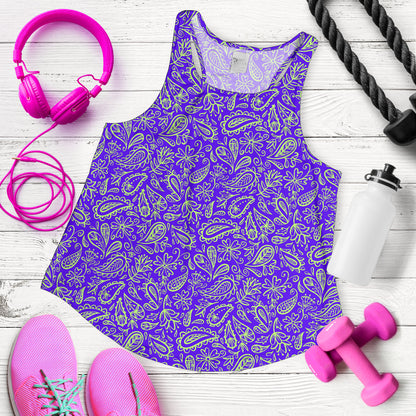 Women's Racerback Tank - Lime on Violet