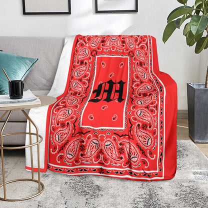 Red Ultra Plush Bandana Blanket - M oe