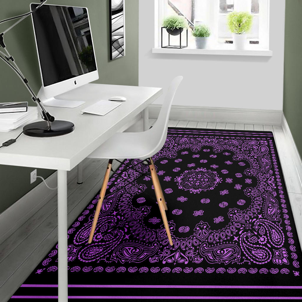 Area Rug One - Magenta on Black