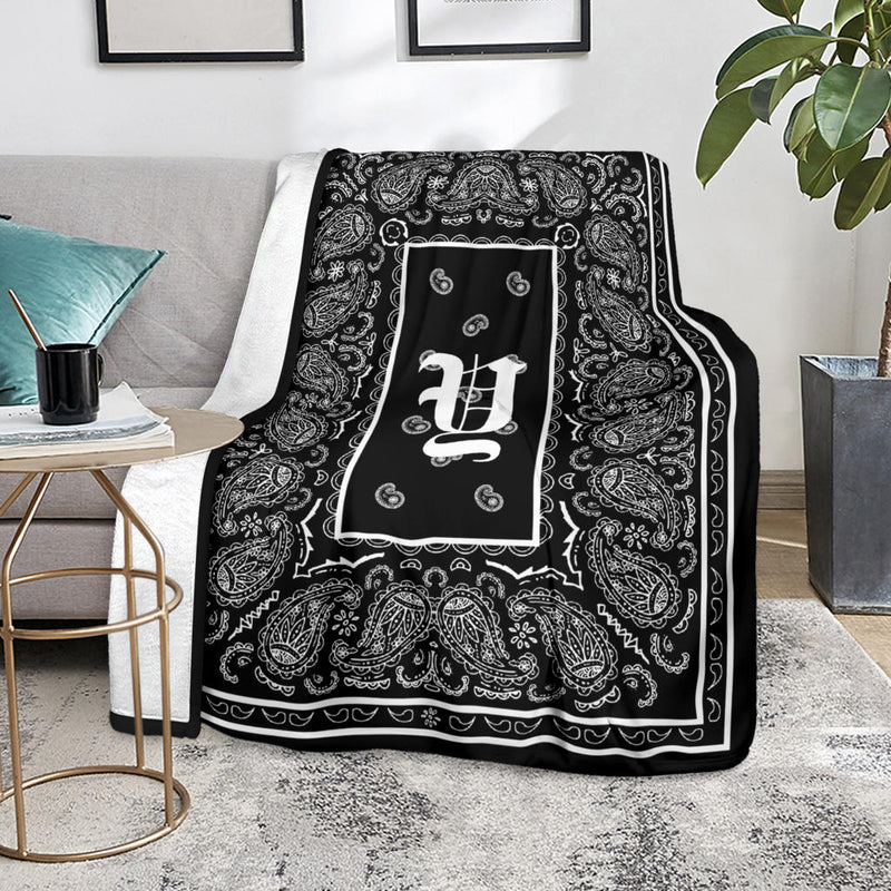 Black Ultra Plush Bandana Blanket - Y oe