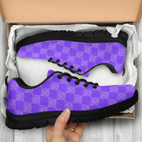 Low Top Sneaker - Purple Checkerboard on Black