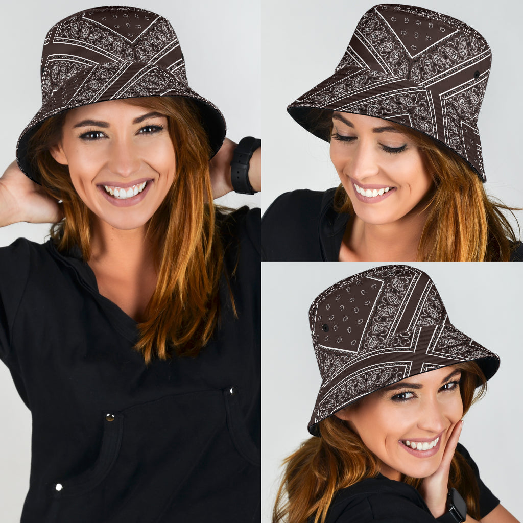 Coffee Brown Bandana Bucket Hat