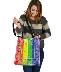 Vertical Rainbow Bandana Tote Bag