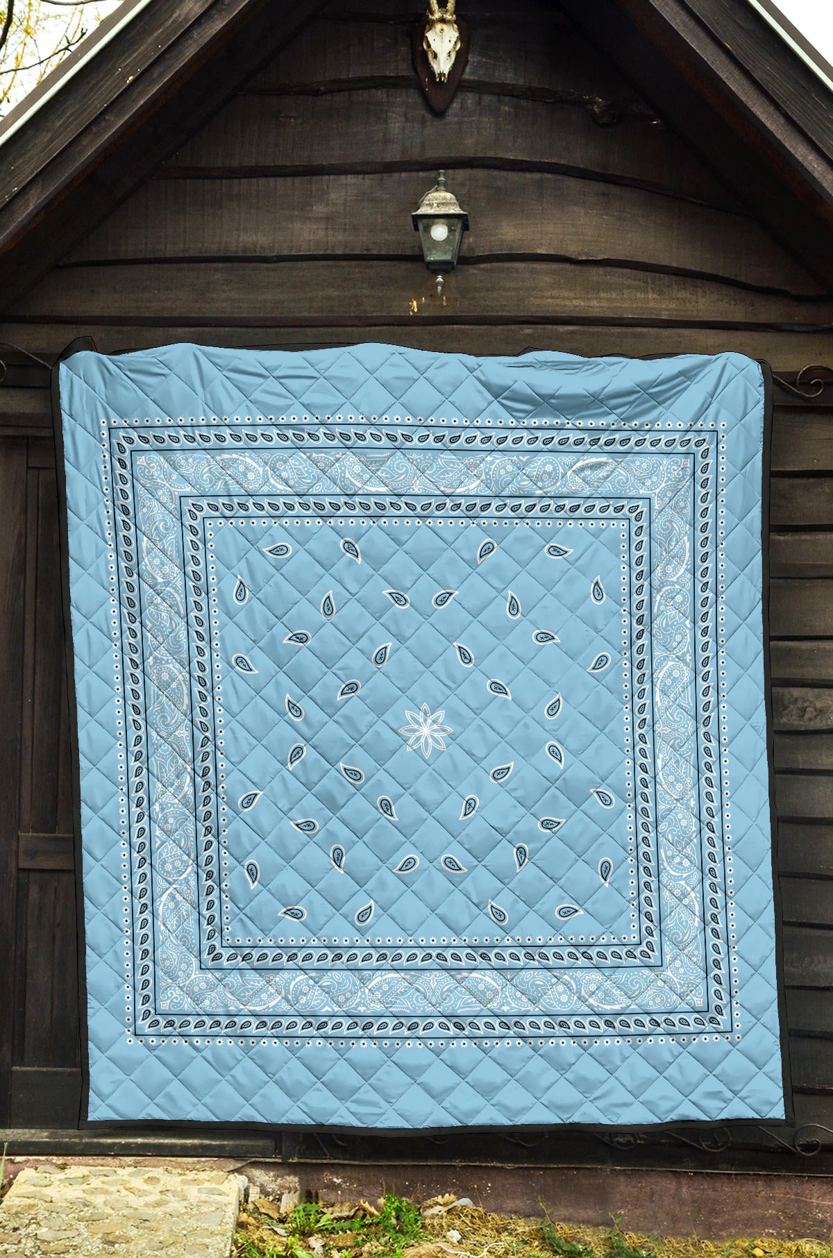 Quilt 4 Lt Blue and White Bandana Quilt