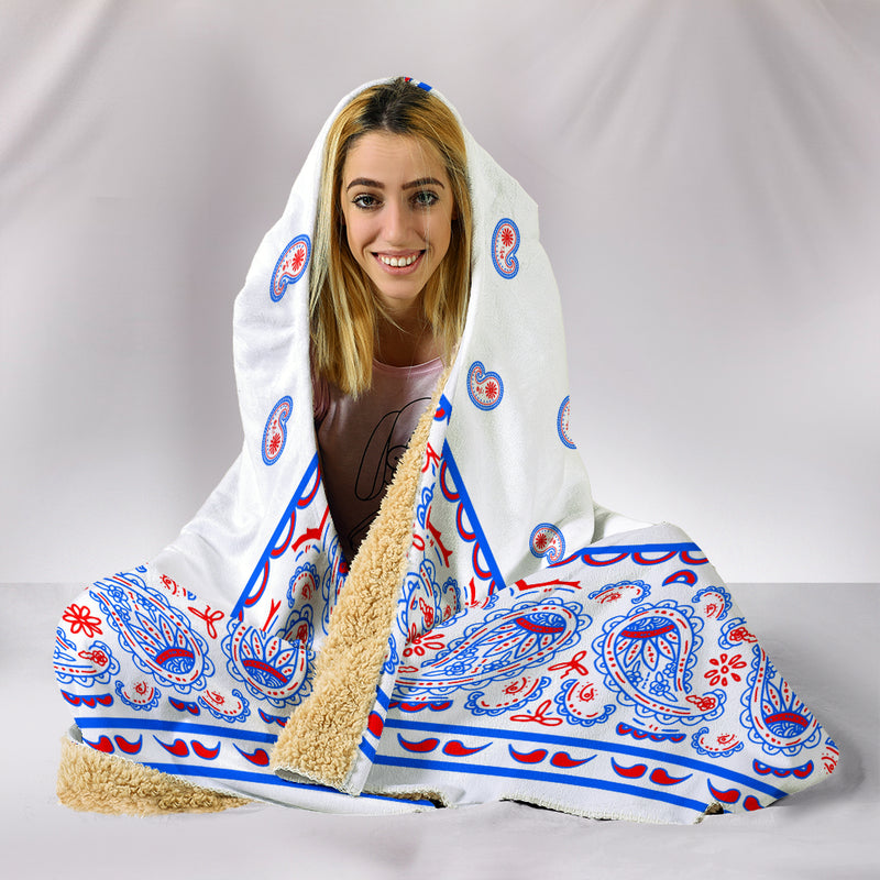 Hooded Blanket - Red White and Blue Bandana