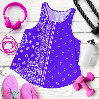 Women's Racerback Tank - Offset White on Violet