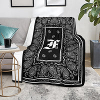 Black Ultra Plush Bandana Blanket - F oe
