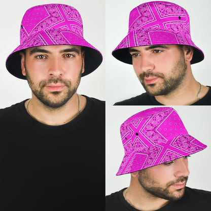 Abruptly Pink Bandana Bucket Hat