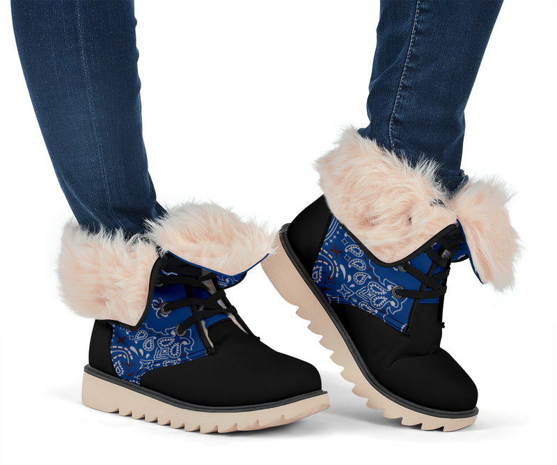 Women's Winter Boots - Bandana3 Navy and Black