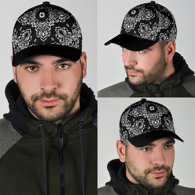 Classic Cap 3 - White Black Bandana Black Bill