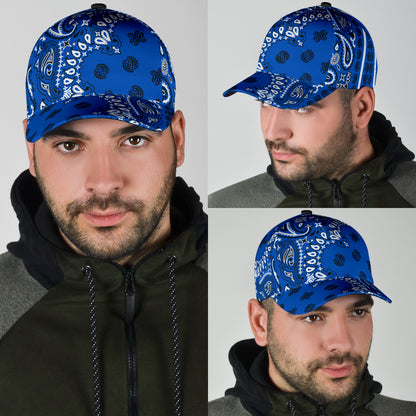 Classic Cap 2 - Black on Cobalt All Over Design
