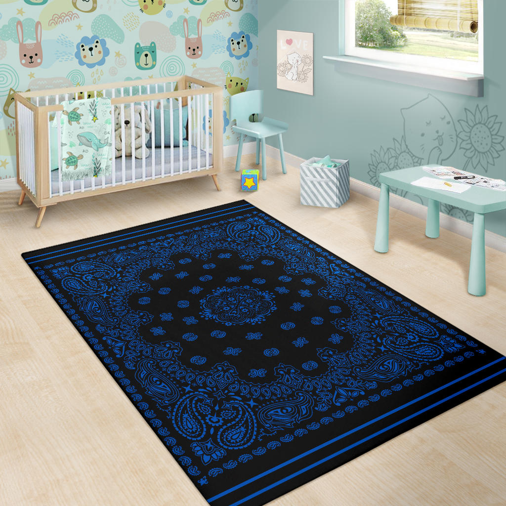Area Rug 1 - Cobalt on Black