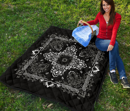 Quilt 3 - Gray White Bandana Quilt
