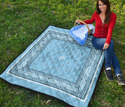 Quilt 4 White and Black Lt Blue Bandana Quilt