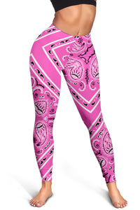 Women's Leggings - Pink Total Bandana