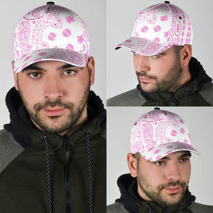 Classic Cap 2 - Pink on White All Over Design