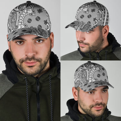 Classic Cap 2 - Black on Gray All Over Design