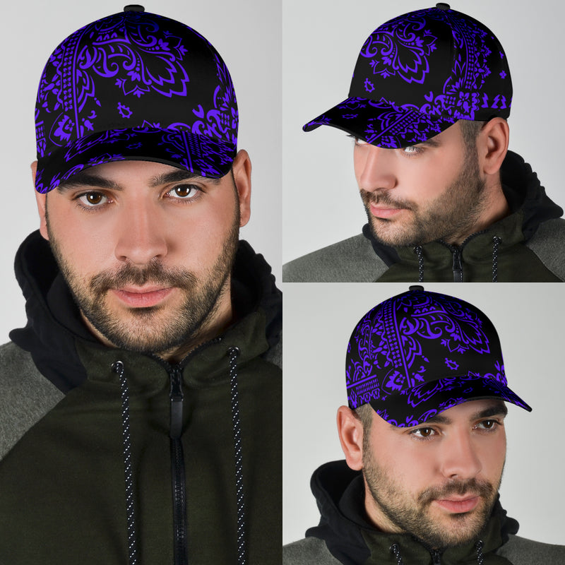 Classic Cap 3 Violet Black All Over Design