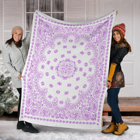 Ultra Plush 2 Magenta on White Bandana Throw Blanket