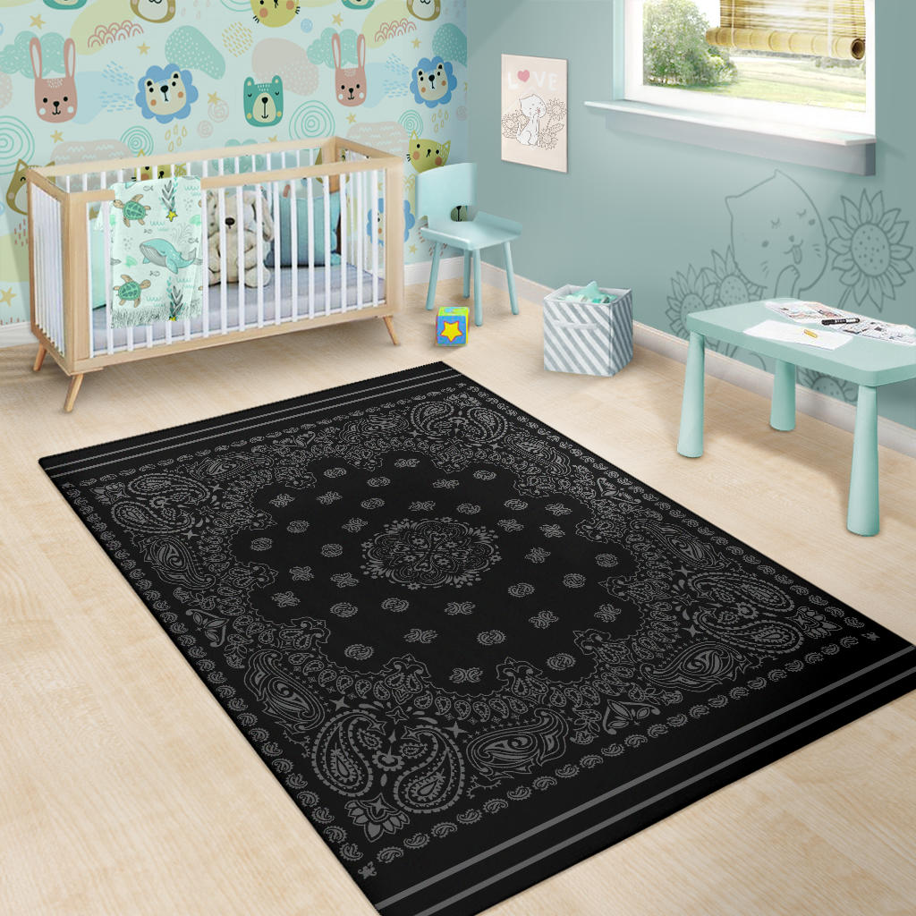Area Rug 1 - Gray on Black