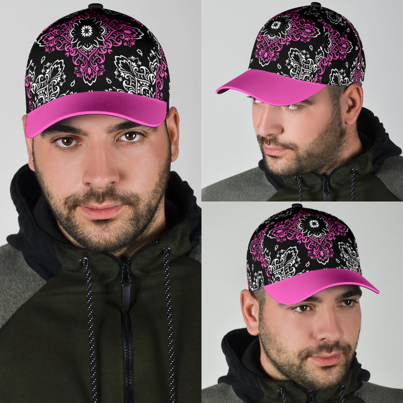 Classic Cap 3 Pink and White Bandana Pink Bill