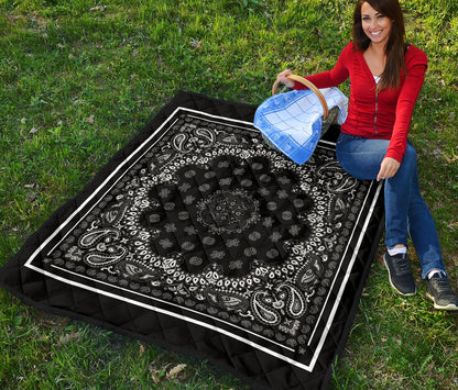 Quilt 2 - Gray on Black White Sq.