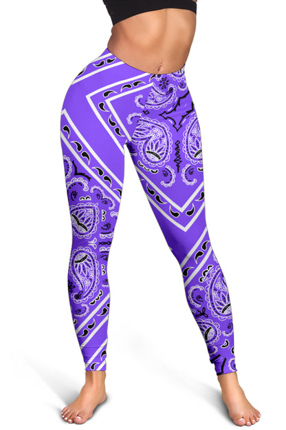 Women's Leggings - Purple Total Bandana