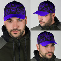 Classic Cap 3 Violet Black Bandana Cap with Violet Bill