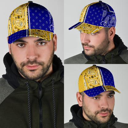 Classic Cap - Navy and Gold Bandana Panels