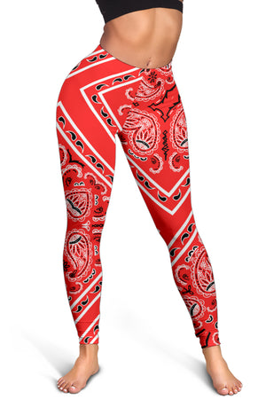 Women's Leggings - Red Total Bandana