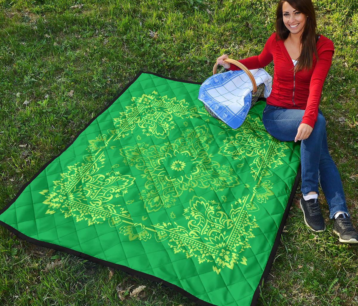 Quilt 3 Lime Green on Green Bandana Quilt